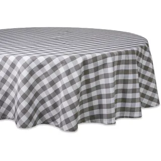 DII Tischdecke, rund, Baumwolle, kariert, 178 cm, ideal für Herbst, Erntedankfest, Bauernhaus-Dekoration, Dinnerpartys, Weihnachten, Picknicks und Potlucks oder den täglichen Gebrauch