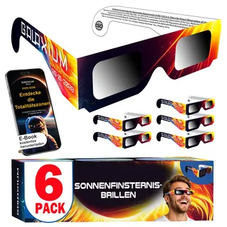 Galaxium 6/12/25/50/100er Pack Sonnenfinsternis Brille ISO 12312-2 - Einheitsgröße