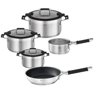 RÖSLE Kochtopf RÖSLE Topfset 5tlg. Silence Pro Edelstahl mit 24 cm Bratpfanne