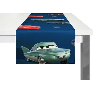 Tischläufer WIRTH "Cars Flo" Tischdecken Gr. B/L: 150 cm x 50 cm, 1 St., blau (dunkelblau) Tischläufer Walt Disney