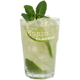 Herz & Heim® Mojito Glas mit Gravur als personalisierte Cocktailgläser - Cocktail Gläser als Geschenk für Männer und Frauen zum Geburtstag - Trinkglas Geschenk Mann