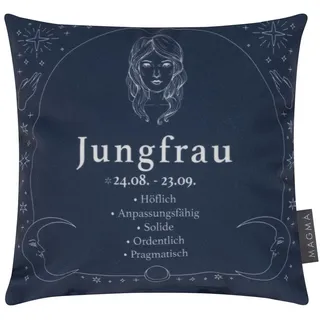 HTI-Living Dekokissen Dekokissen Sternzeichen Jungfrau, Sofakissen Kuschelkissen blau
