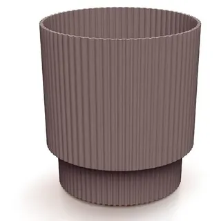 domodomo Blumentopf & Übertopf Marsala Geriffelt mit Fuß 13,8x12,8 cm – Dekorativer Pflanztopf Milly Round
