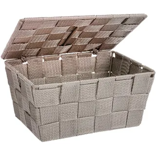 Wenko Badkorb Adria mit Deckel 19 x 14 x 10 cm taupe