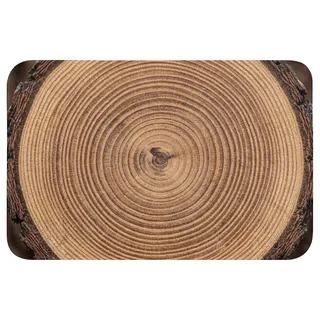OnlyWow Badematte Baumstamm - Holz - Braun, Höhe 10 mm, Polyester, Rechteckig, Badezimmerteppich, Badteppich, Rutschfest, Badvorleger, Waschbar braun Rechteckig | 60 cm x 40 cm x 10 mm