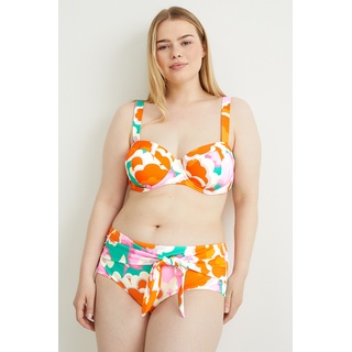 Bikini-Hose-Mid Waist-LYCRA® XTRA LIFETM-geblümt, Orange, 52
