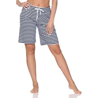 Normann Relaxanzug Damen Shorty Schlafanzug Pyjama Hose kurz - perfekt zu kombinieren blau 40-42