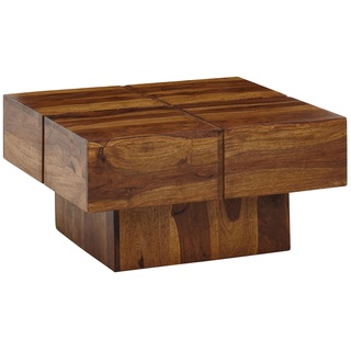 Couchtisch FineBuy Sofatisch Massivholz 57,5x57,5x30 cm Wohnzimmertisch Tisch