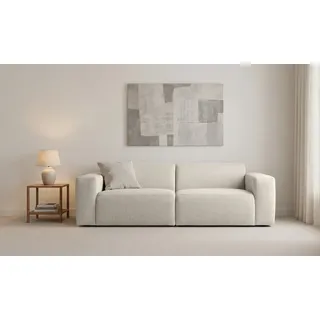 OTTO home 3-Sitzer OTTO HOME "Koa, 228 cm, Modulsofa in Cord, Chenille, Struktur, Webstoff", weiß, B:228cm H:88cm T:98cm, 100% Polyester, Sofas, Designsofa, weicher Lounge-Sitzkomfort, Welleunterfederung, bodentief