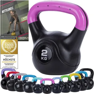 Body & Mind® Kettlebell Kugelhantel 2-20 kg - Workout Gewicht-Hantel für Kraft-Training - Profi Fitness Schwunghantel aus Kunststoff (a - 2 kg)