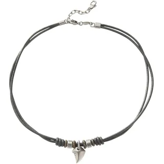 Fossil Halskette Für Männer Vintage Casual, Maße: Länge: 45 cm + 5 cm Schwarzes Lederhalsband, JF85832040