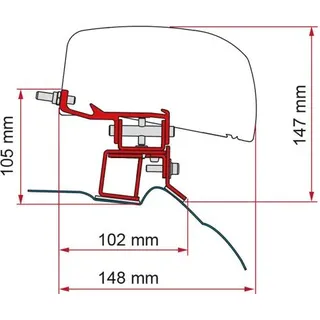Fiamma F40van Adapter Markise Schwarz