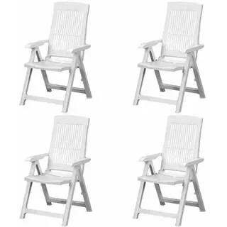 PROGARDEN Tampa Klappsessel 61 x 60 x 109 cm weiß 4er Set