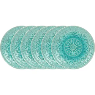 BUTLERS Teller SUMATRA 14x14 cm Türkis 6er Set