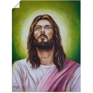 Artland Wandbild Jesus Christus Porträt, Christliche Bilder (1 St), als Leinwandbild, Poster in verschied. Größen grün 45 cm x 60 cm