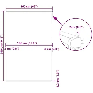 vidaXL Duschrollo 160 x 240 cm