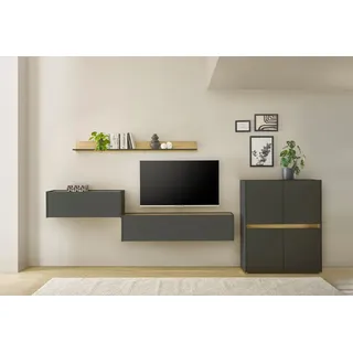 Home affaire Büromöbel-Set CiTY/GiRON, (Set, 4-tlg), Wandsekretär, Home Office grau