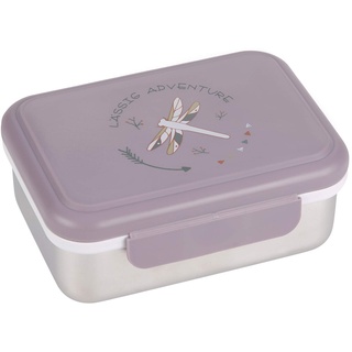LÄSSIG Kinder Brotdose Edelstahl Lunchbox Frühstücksbox Nachhaltig Kindergarten Schule/Adventure Dragonfly, 1 Stück (1er Pack)
