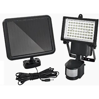 Trango 60 SMD LED Solarstrahler IP44 TGSOL-YF60 I Solar Wandleuchte I Solar Fluter Strahler inkl. Automatik ON/OFF durch Bewegungsmelder & Helligkeitssensor I Solarleuchte