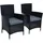 Polyrattan Gartensessel 55 x 44 x 59 cm schwarz 2 St