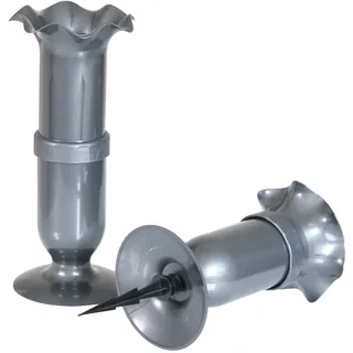 Greemotion Grabvase Vario höhenverstellbar, anthrazit, Ø ca. 15 cm, H verstellbar von ca. 27 - 37 cm