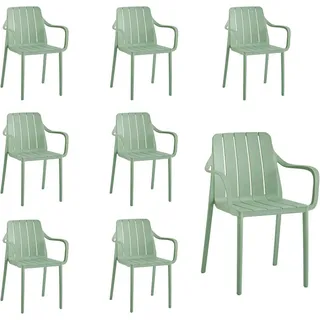vortivo Gartenstuhl 8er Set stapelbar 200 x 200 x 200 cm grün