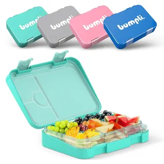 bumpli® Brotdose Kinder mit Fächern - kinderfreundliche Verriegelung mit Klick-Verschluss - Lunchbox, Bento Box für Kindergarten, Schule, Ausflüge