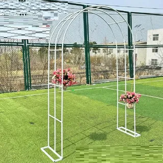 Rosenbogen Rankgitter aus Metall, feuerverzinkt, Gartenbogen, erhältlich in 120–350 cm Breiten, 50 cm Tiefe, perfekt für Kletterpflanzen & Rosen, Weiß (B 350 x H 250 cm)