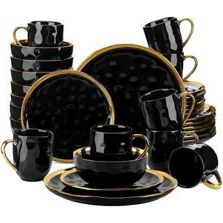 Geschirrset, Modernes Design, Umweltfreundliches Material, Marmor, 30-teilig
