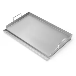 Universal BBQ Plancha Grillplatte Griddle für Weber Gasgrill und Holzkohlegrill, Grillplatten für Burger, Gasgrill und mehr, Rechteckig,63,5 x 40,6 CM Universal Grillpfanne mit Abnehmbarer Griff