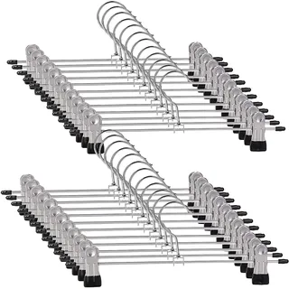 30cm Metall Hosenbügel Kleiderbügel,20 stück Kleiderbügel mit Anti-Rutsch Klammern für Hosen Röcke Socken Unterwäsche