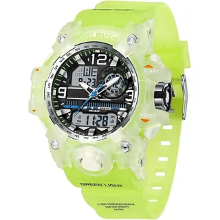 Armbanduhr Damen Digital Sportuhr für Teenager Mädchen, Weiß Digitaluhr Analog Display Militär Wasserdicht Uhren Wasserbeständig bis 5 ATM