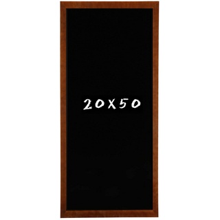 Kreidetafel 20x50 cm – mit Holzrahmen, braun – zum Schreiben mit Kreide, zum Aufhängen oder Anlehnen senkrecht/waagerecht, für Kinder, für das Kinderzimmer, für die Küche, Büro