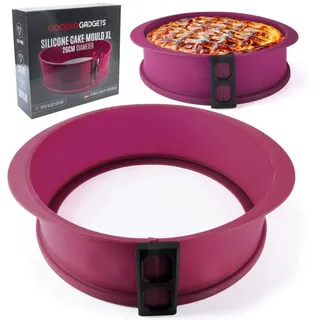 Goods+Gadgets Backform GOODS+GADGETS Silikon Springform Backform 23 cm mit Glasboden, Antihaftbeschichtete Kuchen-Form & Glasboden lila