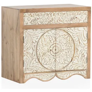 massivum Waschtisch Delhi 80cm aus Massivholz, Badschrank geschnitzt (1-St) braun