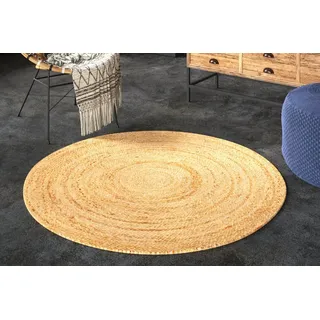 Teppich PURE NATURE 120cm natur, riess-ambiente, rund, Höhe: 8 mm, Wohnzimmer · Jute · Flur · Schlafzimmer braun