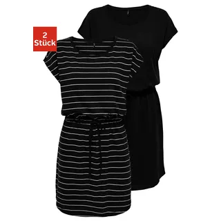 Only Shirtkleid Gestreift Schwarz/Weiß 34
