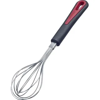 Westmark Schneebesen, elastische Drähte, Formstabil, Länge: ca. 24 cm, Rostfreier Edelstahl/Kunststoff, Gallant, Mini, Schwarz/Rot/Silber, 29512270