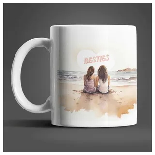 WS-Trend Tasse Beste Freundinnen Kaffeetasse Teetasse Geschenkidee, Keramik, 330 ml bunt