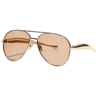UJNHGQ Übergroße Piloten-Sonnenbrille für Damen, goldener Metallrahmen, UV400, Vintage-Sonnenbrille, modisches Accessoire - 1
