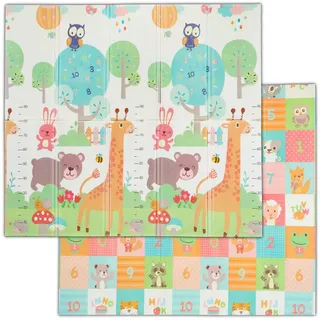 Relaxdays Spielmatte, Tiere, 195 x 175 cm,