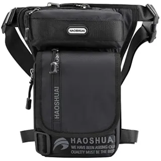 Beintasche Motorrad Oxford Taille Pack Hüfttasche für Herren Frauen Oberschenkel Taille Hintern Hüfte Gürteltasche Outdoor Reisen Wandern Cyling Tactical Outdoor Sport Pack Tasche, Schwarz - Einheitsgröße