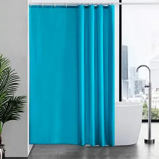 Duschvorhang, Türkis, Textil, 180x210 cm, Badtextilien, Duschvorhänge
