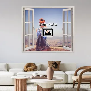 GRAZDesign Wandtattoo Fensterblick Fenster Eigenes Foto Wandsticker Bild Wandaufkleber Wall Sticker Wohnzimmer Schlafzimmer - 65x57cm
