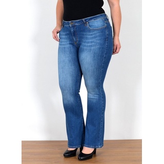 ESRA Bootcut-Jeans Stretch Jeans Damen High Waist Bootcut Schlaghose bis Plus Size FB1 High Waist Jeans Damen Bootcut Hose Stretch Schlaghose bis Plus Size blau 52