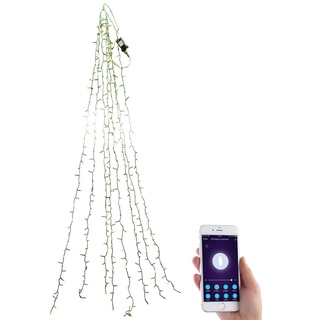 Lunartec Tannenbaumbeleuchtung: WLAN-Tannenbaum-Überwurf-Lichterkette mit App, 8 Girlanden, 320 LEDs (Weihnachtsbaum Lichterkette, LED Lichterkette Weihnachtsbaum, Weihnachtsbaumkerzen)