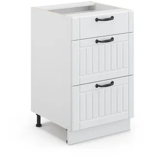 Vicco Badschrank Fame-Line Weiß Landhaus/Weiß 50 x 82 cm, ohne Arbeitsplatte