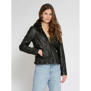 Lederjacke MUSTANG "31022107" Gr. M, schwarz (black) Damen Jacken Lederjacken