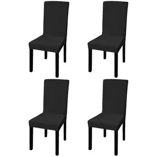 furnicato Stuhlhusse Stuhlhussen Schwarz für Stühle bis 55 cm Höhe, 4er Set schwarz