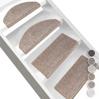Stufenmatten Sundae Beige 69 23,5 x 65 cm Halbrund - Beige
